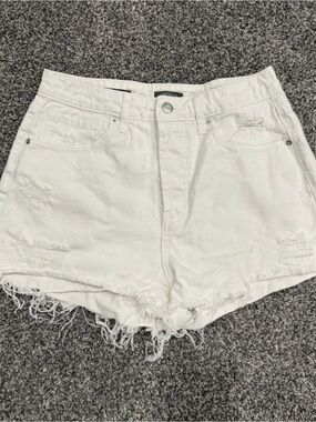 wild fable White Distressed High-Rise Denim Shorts